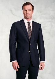 Regular Fit Henley Navy Wool Blend Blazer