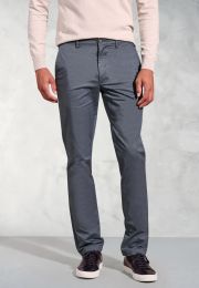 Tailored Fit Leo Air Force Blue Cotton Stretch Chinos