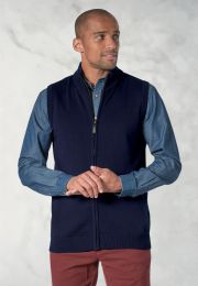 Lincoln Navy Cotton Blend Knitted Vest
