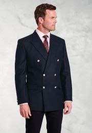 Regular Fit Reigate Navy Pure New Wool Double Breasted Blazer