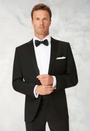 Tailored Fit Sapphire Black Wool Blend Dinner Suit