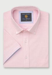 Regular Fit Rose Textured Cotton Short Sleeve Shirts