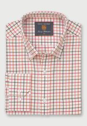 Regular Fit Red Tattersall Check Cotton Shirt