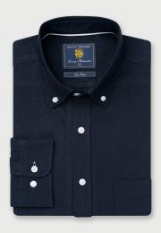 Regular Fit Navy Oxford Cotton Shirt