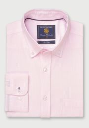 Regular Fit Pink Stripe Oxford Cotton Shirt