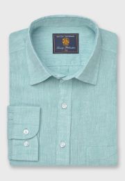 Regular Fit Mint Pure Linen Shirt