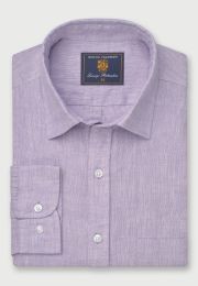 Regular Fit Lilac Pure Linen Shirt