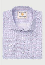 Regular Fit Lilac Tile Print Shirt