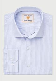 Tailored Fit Sky Blue Fine Stripe Shirt