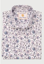 Regular Fit Pink Ornate Floral Print 'Occasion' Shirt