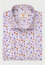 Tailored Fit Grey Poppy Print 'Occasion' Shirt
