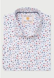 Regular Fit Red Ditsy Floral Shirt