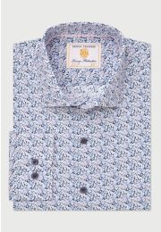 Regular Fit Blue Ditsy Floral Shirt