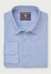 Regular Fit Blue Pure Linen Shirt