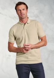 Sinatra Stone Brick Stitch Jacquard Polo Shirt