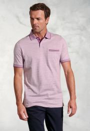 Sutherland Mauve Melange Dot Jacquard Polo Shirt