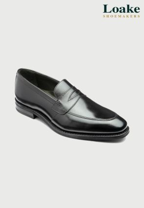 Loake Lynch Black Leather Penny Loafers