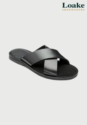 Loake Gozo Black Leather Sandals