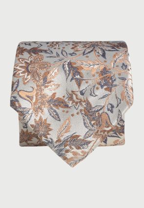 Peach Large Floral Pure Silk Jacquard Tie