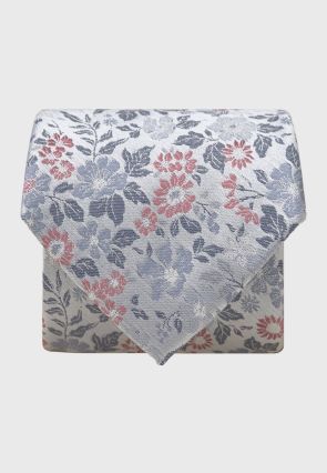 Pale Blue Subtle Floral Silk Tie