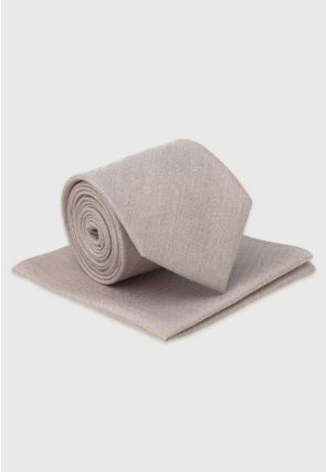Champagne Silk Blend Tie & Hanky Set