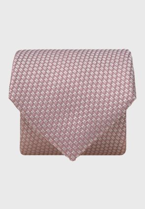 Pink Semi Plain Textured Silk Tie
