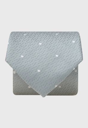 Mint Polka Dot Textured Silk Tie