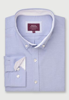 Tailored Fit Sky Blue Stretch Oxford Cotton Shirt