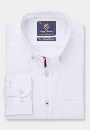 Regular Fit White Stretch Oxford Cotton Shirt