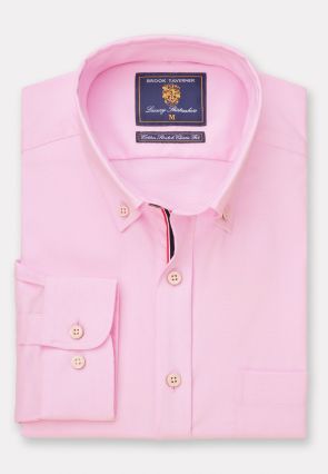 Regular Fit Pink Stretch Oxford Cotton Shirt
