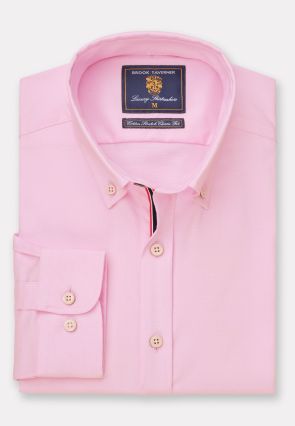 Tailored Fit Pink Stretch Oxford Cotton Shirt