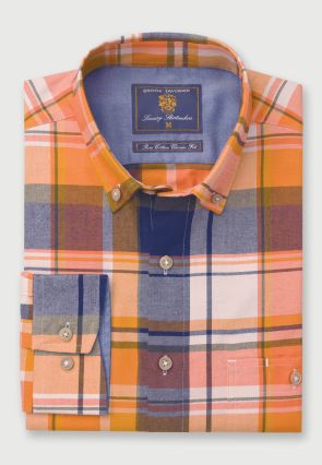 Regular Fit Ember Check Cotton Twill 35" Sleeve Cotton Shirt