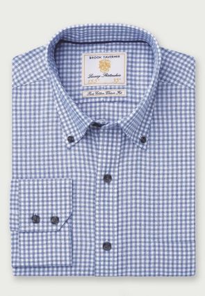 Regular Fit Sky Blue Gingham Cotton Shirt