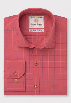 Regular Fit Rouge Tattersall Check Cotton Shirt