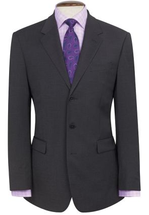 Regular Fit Imola Charcoal Three Button Wool Blend Suit Jacket