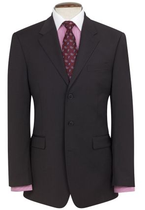 Regular Fit Imola Black Three Button Wool Blend Suit Jacket