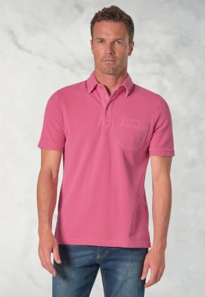 Agassi Pink Garment Washed Pure Cotton Pique Polo Shirt