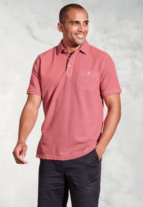 Agassi Rose Garment Washed Pure Cotton Pique Polo Shirt
