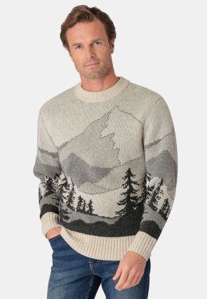 Alpine Scene Winter Stone Crew Neck Jumper