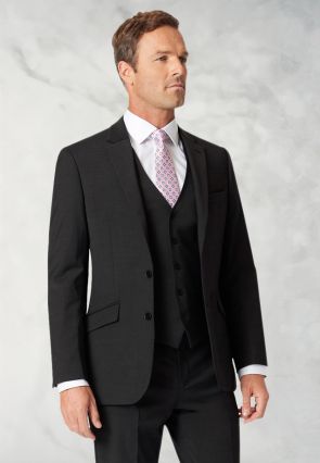 Tailored Fit Avalino Charcoal Suit - Vest Optional