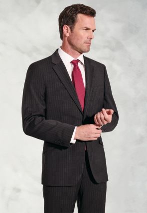 Tailored Fit Avalino Charcoal Pinstripe Suit Jacket