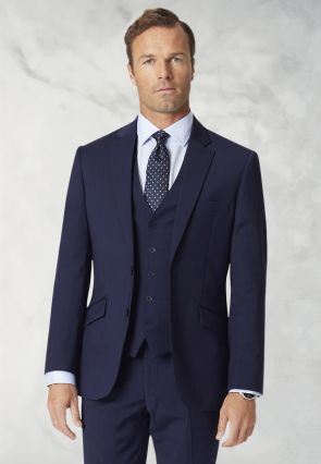 Tailored Fit Avalino Mid Blue Suit - Vest Optional