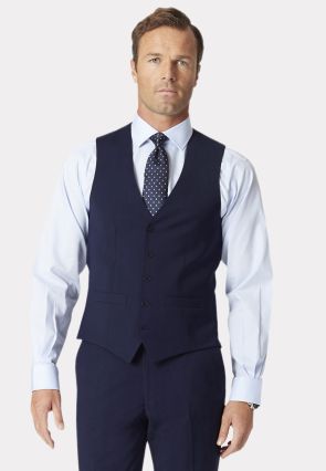 Tailored Fit Avalino Mid Blue Waistcoat