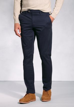 Tailored Fit Ben Navy Cotton Stretch Chinos
