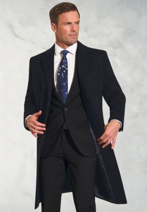 Bond Navy Wool Cashmere Overcoat