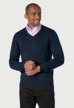 Boston Navy V-Neck Jumper