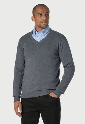 Boston Charcoal V-neck Jumper