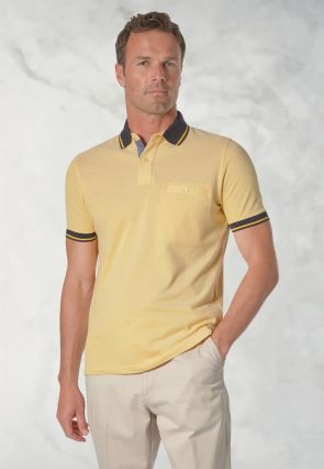 Bowrey Pure Cotton Lemon Melange Pique Polo Shirt