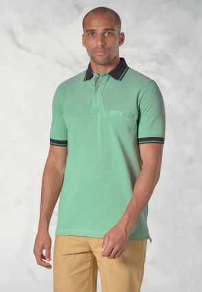 Bowrey Pure Cotton Apple Melange Pique Polo Shirt