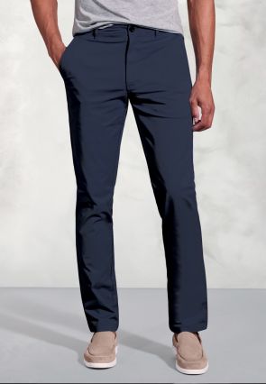 Tailored Fit Broderick Navy Garment Dyed Casual Pants